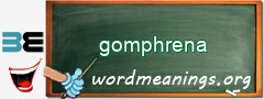 WordMeaning blackboard for gomphrena